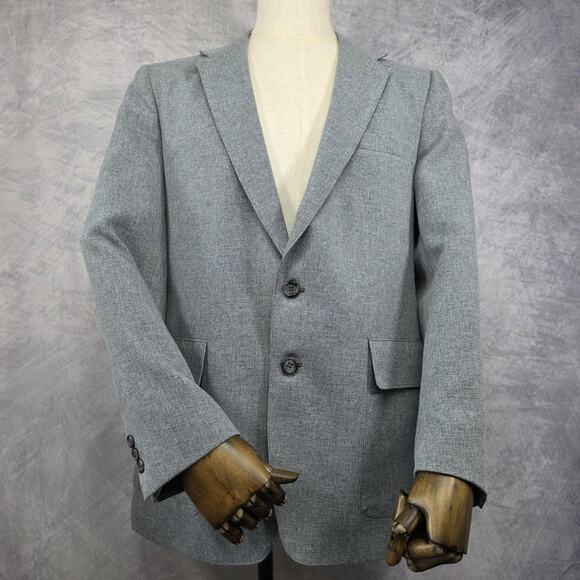 Vintage Levis Action Suit Blazer Mens 42R Gray Two Button Sta-Prest Jacket 70s